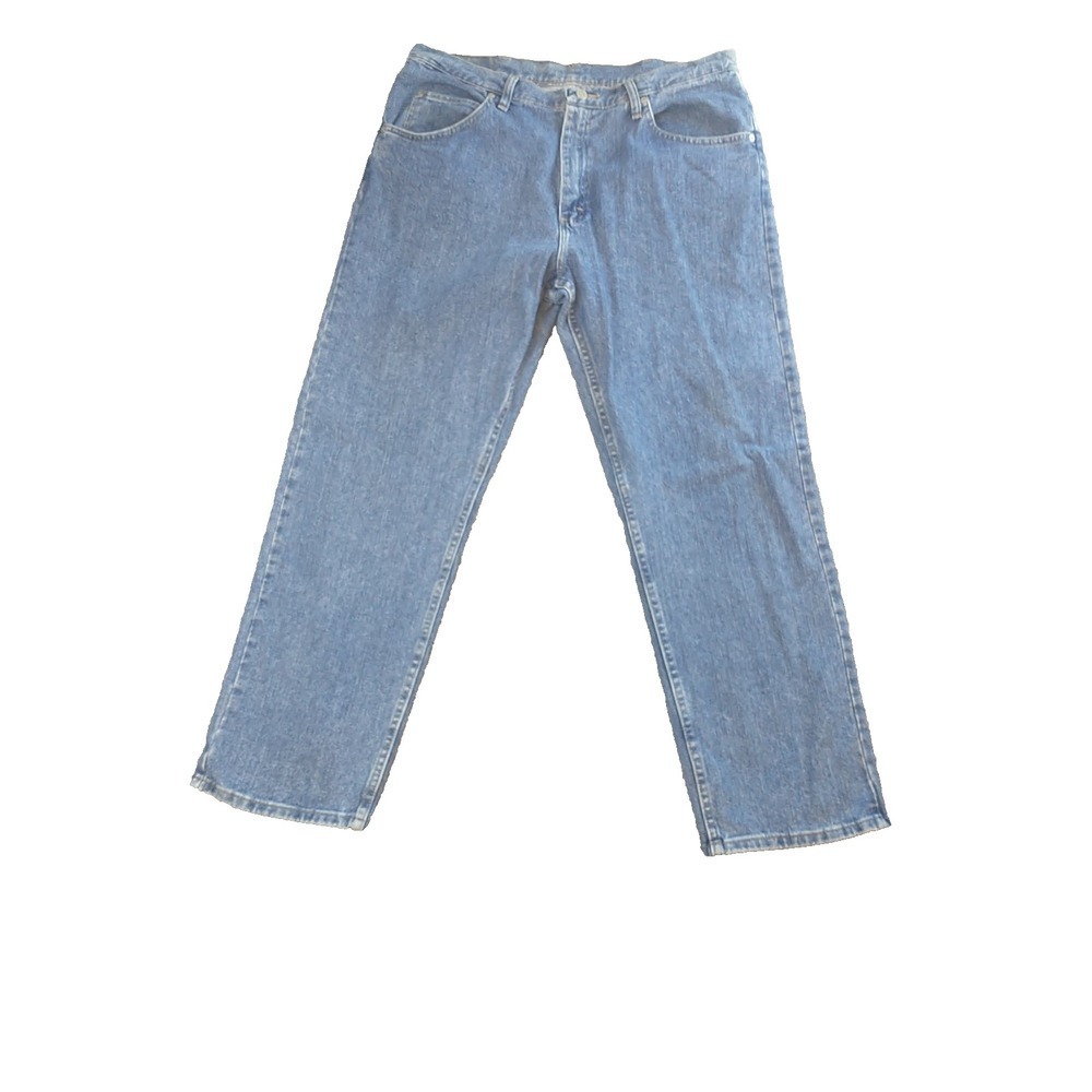 Wrangler Authentics 97601VR Mens 36x30 Medium Wash Straight Leg Cotton Jean Blue
